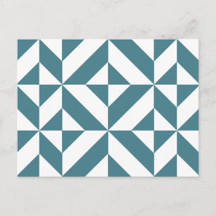 Tief Aquamarines Green Geometric Deko Cube Pattern Postkarte