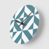 Tief Aquamarines Green Geometric Deko Cube Pattern Runde Wanduhr (Winkel)