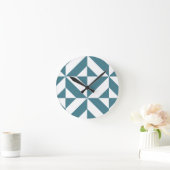 Tief Aquamarines Green Geometric Deko Cube Pattern Runde Wanduhr (Zuhause)