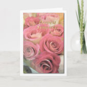 Tief Beileid Rosa Roses Karte (Vorderseite)