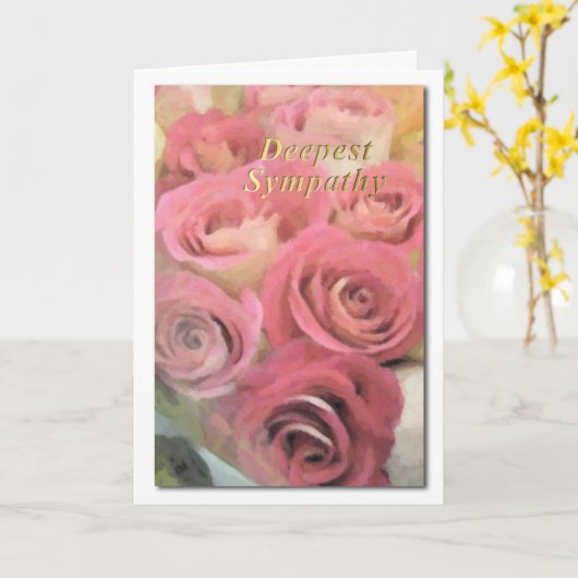 Tief Beileid Rosa Roses Karte (Gelbe Blume)