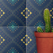 Tief blau-gelb geometrische Formen Mosaikmuster Fliese