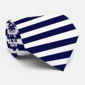 Tief Blau und Weiß, Horizontal gestreift Krawatte (Gerollt)