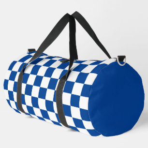 Tief blau und weiß kariertes Muster Duffle Bag