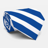 Tief blaue, geometrische Diagonalstreifen Krawatte (Gerollt)