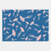 Tief blaue Meeresquallen-Muster Geschenkpapier Set (Vorderseite)