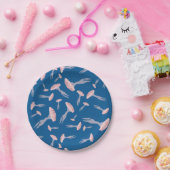 Tief blaue Meeresquallen-Muster Pappteller (Party)