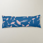 Tief blaue Meeresquallen-Muster Seitenschläferkissen (Rückseite)