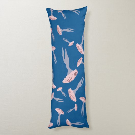 Tief blaue Meeresquallen-Muster Seitenschläferkissen (Rückseite (Vertikal))