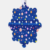 Tief blaue mehrfarbige Urlaubspunkte Ornament Karte (Linke Ecke)