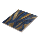 Tief blaue und goldene Keramik Tile Fliese (Seite)