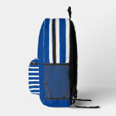 Tief blaue und weiße Streifen - mit Monogramm Bedruckter Rucksack (Rechts)