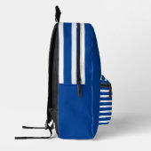 Tief blaue und weiße Streifen - mit Monogramm Bedruckter Rucksack (Links)