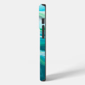 Tief blauer und Aquamariner grüner Marmor Kunst Case-Mate iPhone Hülle (Rückseite / Links)
