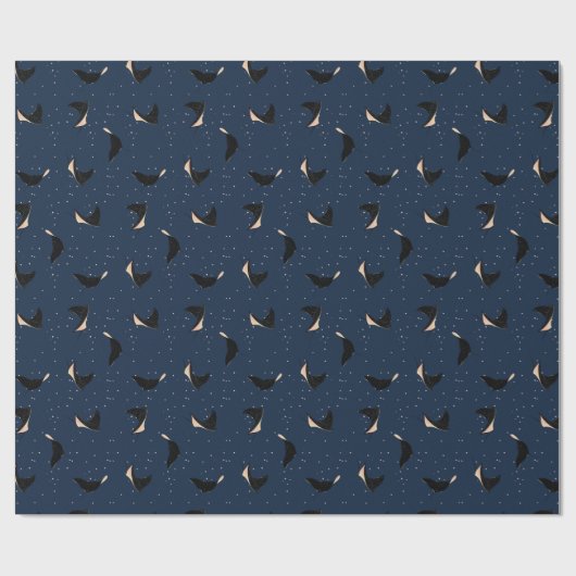 Tief blauer Unterwasser Gepunkteter See Ray Fish Geschenkpapier (Flach)