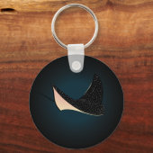 Tief blauer Unterwasser Gepunkteter See Ray Fish Schlüsselanhänger (Vorderseite)