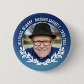 Tief blauer, weißer Halbschaden im Love Memory Fot Button (Vorderseite)