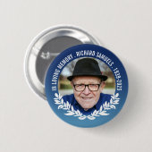 Tief blauer, weißer Halbschaden im Love Memory Fot Button (Vorne & Hinten)