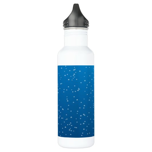 Tief blaues Wasser und winzige Blasen Trinkflasche (Links)