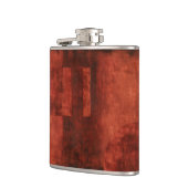 Tief-Crimson-Malerei mit geometrischen Formen Flachmann (Links)