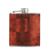 Tief-Crimson-Malerei mit geometrischen Formen Flachmann (Vorderseite)