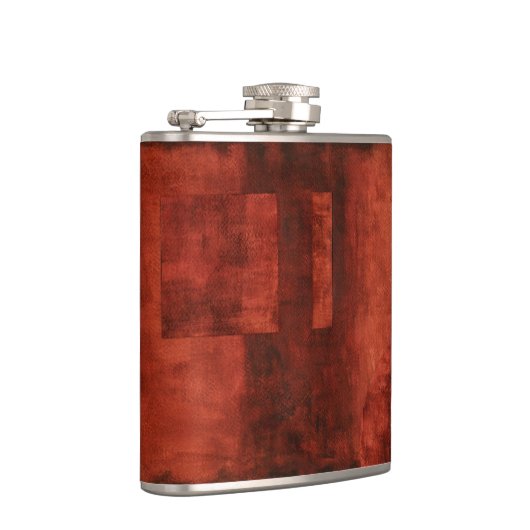 Tief-Crimson-Malerei mit geometrischen Formen Flachmann (Rechts)