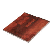 Tief-Crimson-Malerei mit geometrischen Formen Fliese (Seite)