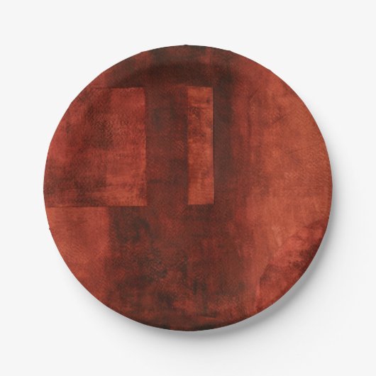 Tief-Crimson-Malerei mit geometrischen Formen Pappteller (Vorderseite)