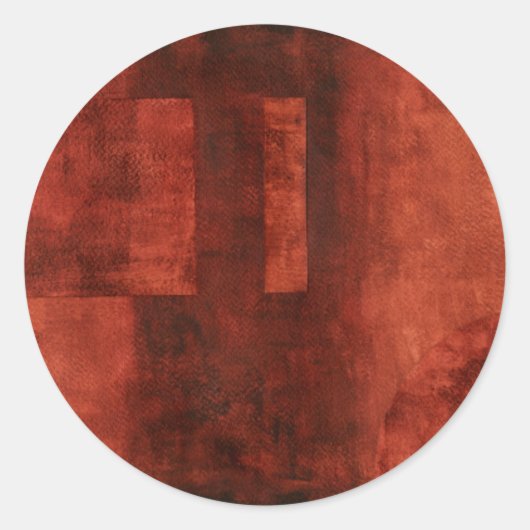 Tief-Crimson-Malerei mit geometrischen Formen Runder Aufkleber (Vorderseite)