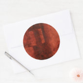 Tief-Crimson-Malerei mit geometrischen Formen Runder Aufkleber (Umschlag)