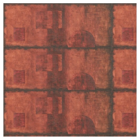 Tief-Crimson-Malerei mit geometrischen Formen Stoff (Nahaufnahme)