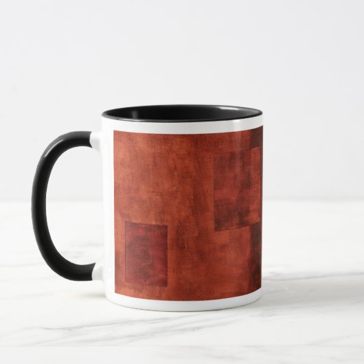 Tief-Crimson-Malerei mit geometrischen Formen Tasse (Links)