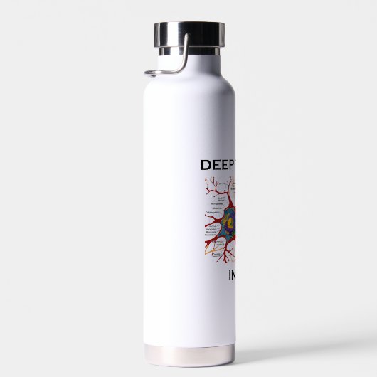 Tief denkende innere Neuron Synapse Geek Attitude Trinkflasche (Rechts)