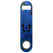 Tief dunkelblau und schwarz extravagante Schmetter Speed Flaschenöffner (Rückseite)