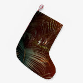 Tief dunkelgrüne Palmen Blätter mit hellen oder Kleiner Weihnachtsstrumpf (Vorderansicht (hängend))