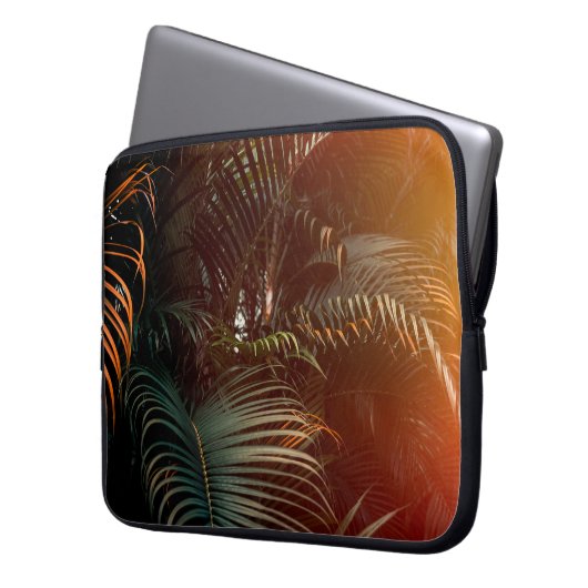 Tief dunkelgrüne Palmen Blätter mit hellen oder Laptopschutzhülle (Vorderseite Links)