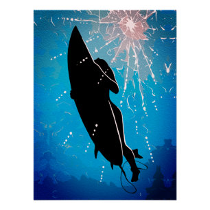 Tief eintauchen – Des Surfers Unterwasserreise Poster