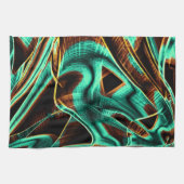 Tief gedrehte Bänder, Aquamarine und Coffeesoves Geschirrtuch (Horizontal)