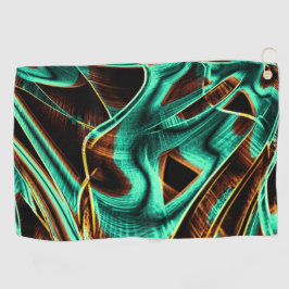 Tief gedrehte Bänder, Aquamarine und Coffeesoves Golfhandtuch