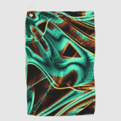 Tief gedrehte Bänder, Aquamarine und Coffeesoves Golfhandtuch (Vorderseite)