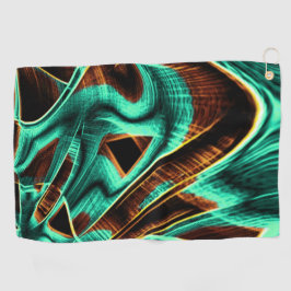 Tief gedrehte Bänder, Aquamarine und Coffeesoves Golfhandtuch