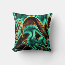 Tief gedrehte Bänder, Aquamarine und Coffeesoves Kissen