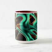 Tief gekalkte Bänder, Aquamarine und Coffee Groove Tasse (Zentrum)