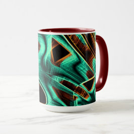 Tief gekalkte Bänder, Aquamarine und Coffee Groove Tasse
