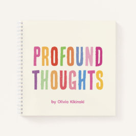 Tief greifende Gedanken Farbiges Notebook Notizblock