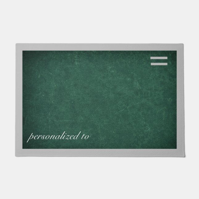 Tief grün mit grauem Grenzgebrauch Fußmatte (Vorderseite)