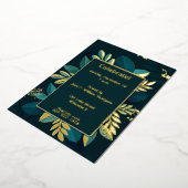 Tief grüne Blätter Gilded Folieneinladung (Gedreht)