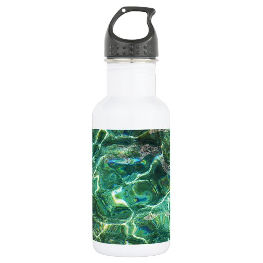 Tief grüne Süßwasser Edelstahlflasche (Vorderseite)