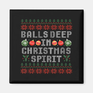 Tief im Weihnachts-Srit passende hässliche Paare Magnet