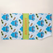 Tief in den Seehaifischen personalisiert Strandtuch (Vorderseite)